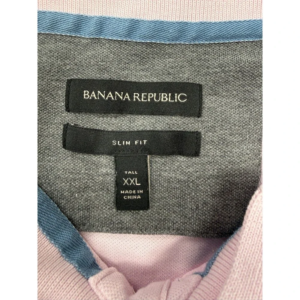 Banana Republic Polo Shirt Mens XXL Tall Slim Fit Light Turquoise